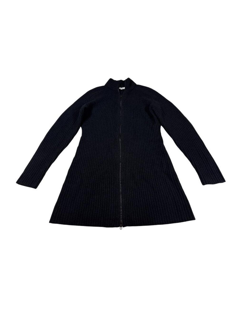 Naked Cashmere Womens Black Ribbed Full-Zip Cardigan Sweater Size M (KK866)